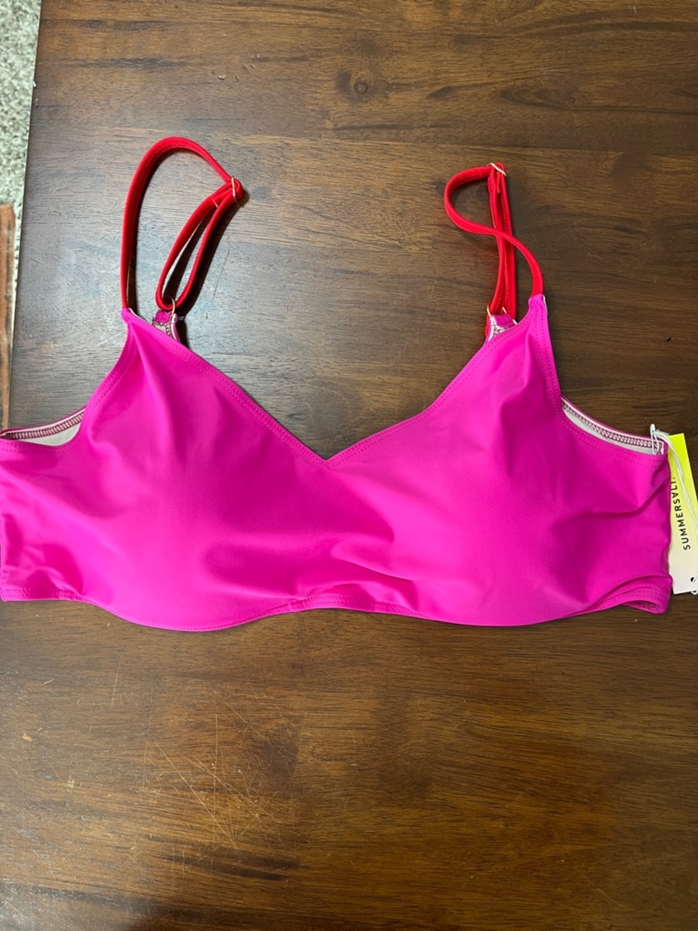 NWT summersalt Hot Pink Bikini Top Sz 16